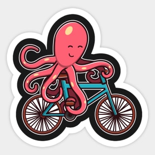 Octopus Riding Bicycle octopus design gifts for women product Sticker